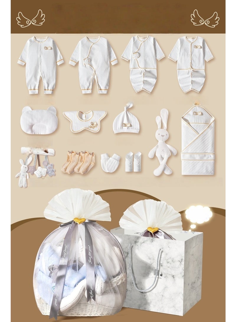 MIXDE 21 pieces of baby clothes, newborn gift box set, newly born one month old baby meeting gift supplies, light luxury high-end - Image 4